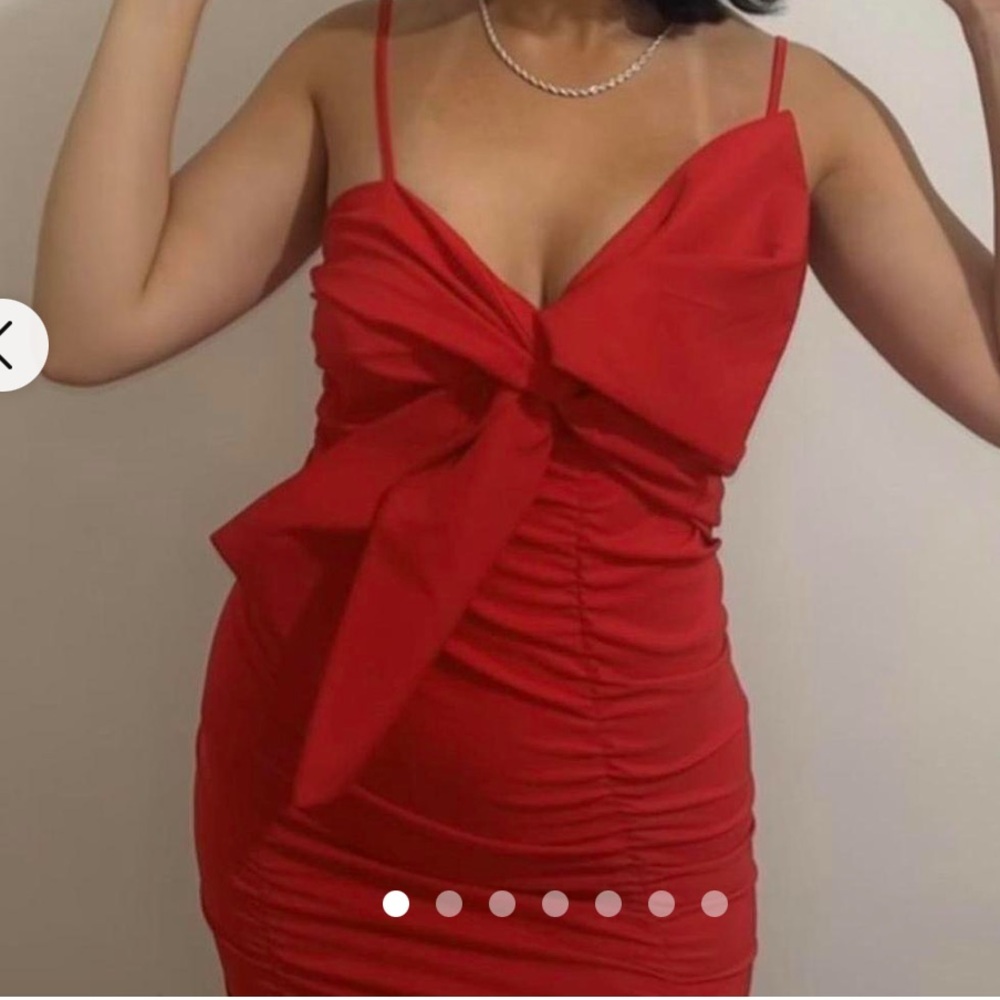 Red Strappy Bow Dress size M